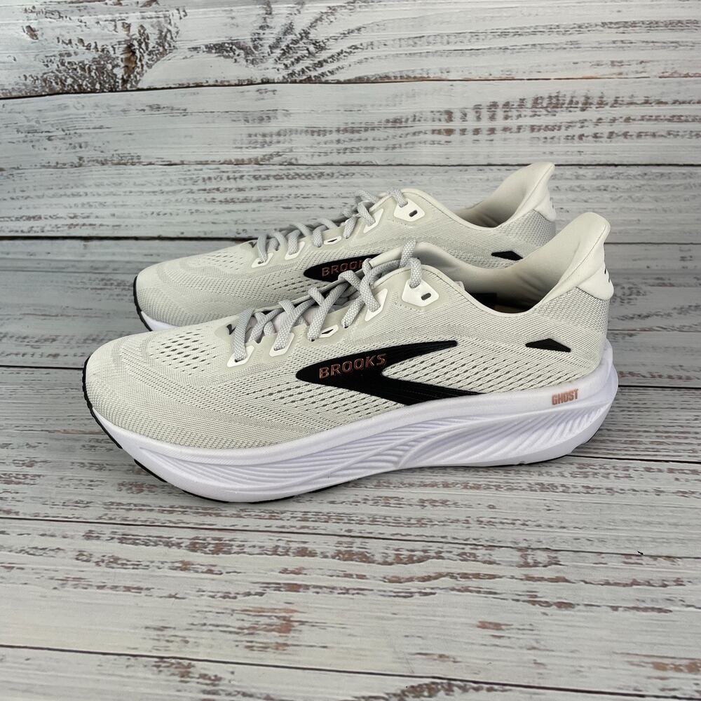 Brooks Ghost 18 Women’s 11.5 B Running Shoes White Black Rose Gold - Picture 6 of 11
